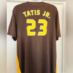 Majestic San Diego Padres Brown and Yellow Jersey, L